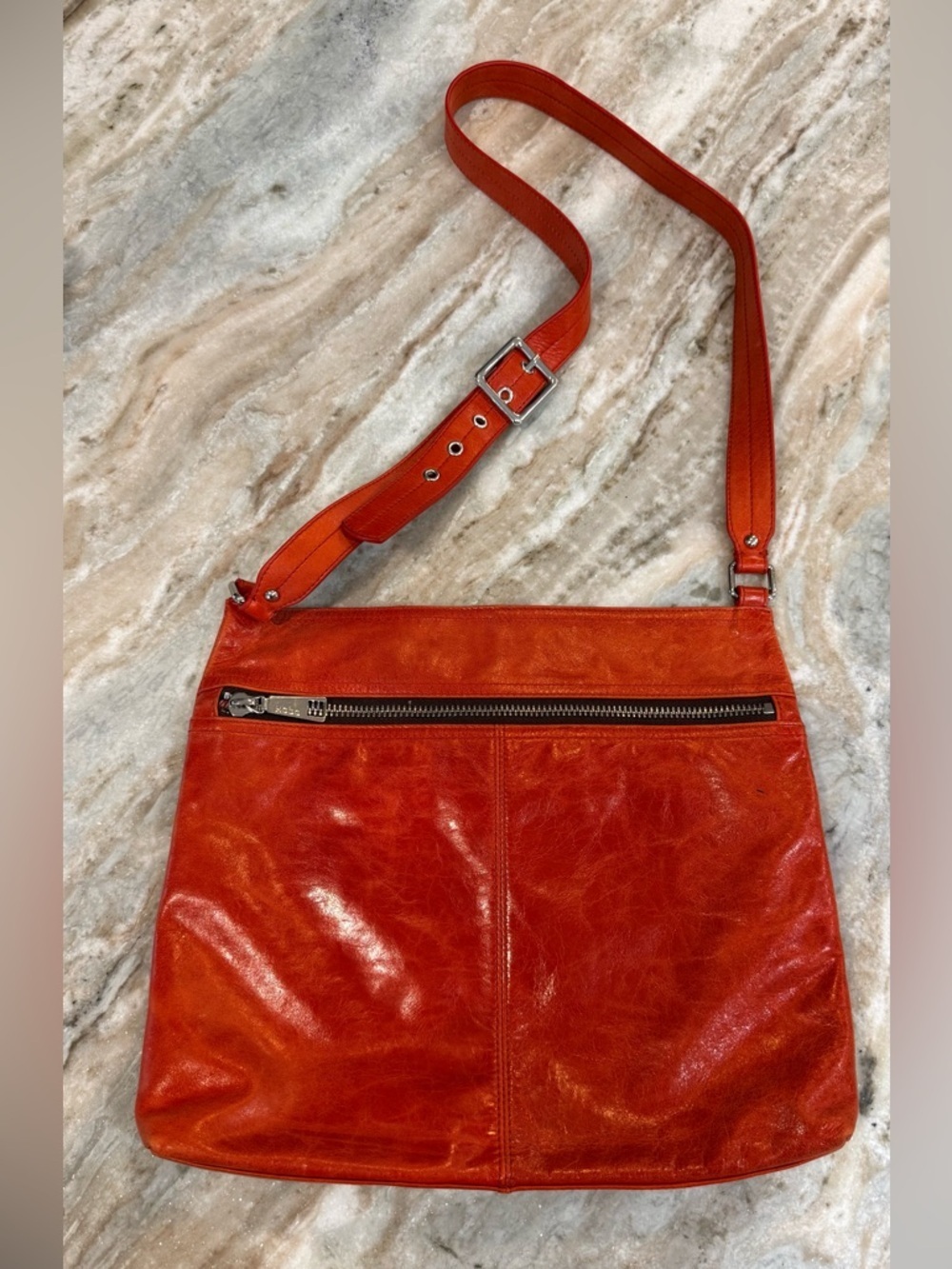 HOBO Red leather crossbody handbag